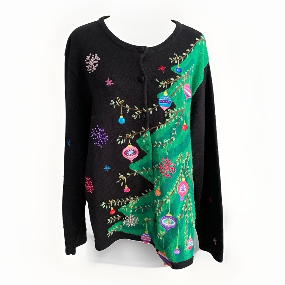 Karen Scott Sport Christmas Cardigan